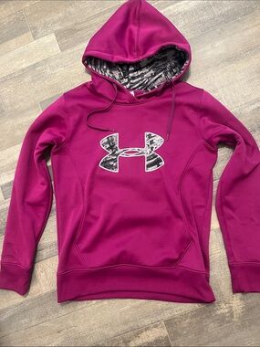 Under Armour Magenta Hooded Pullover with Camo Logo
